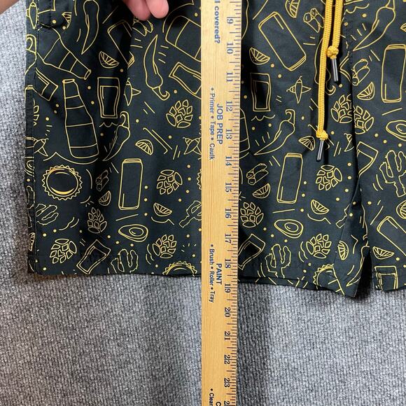 Modelo Swim Shorts Men's 2XL Black/Yellow Geometric Allover Lined Drawstring - Picture 3 of 10